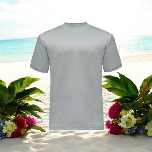 BAGAZIO MEN'S SOLID GRAY CREW NECK TEE WITH RIBBED COLLAR AND SLEEVE. BM1145